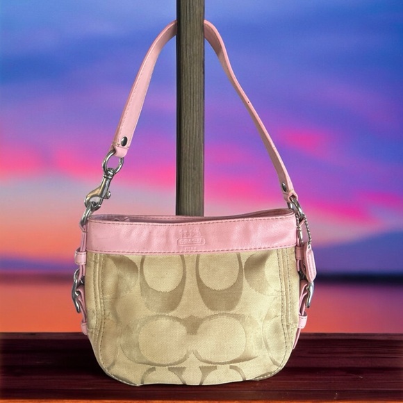 Coach Handbags - Coach Beige and Pink Shoulder Bag